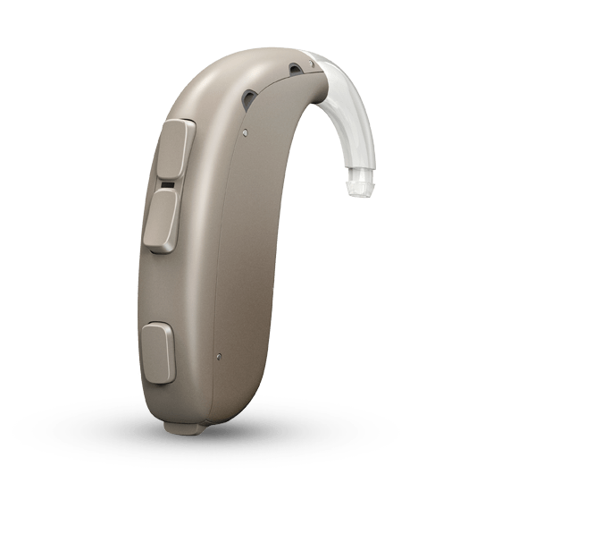 Oticon Hörgerät Quarzsand / Batterie Oticon Xceed 1