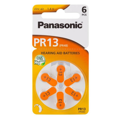 Piles pour appareils auditifs Panasonic PR 13